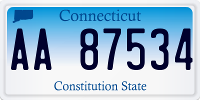 CT license plate AA87534