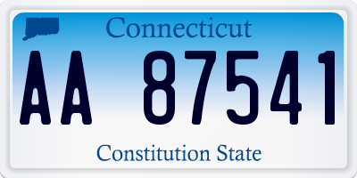 CT license plate AA87541