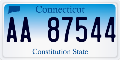 CT license plate AA87544