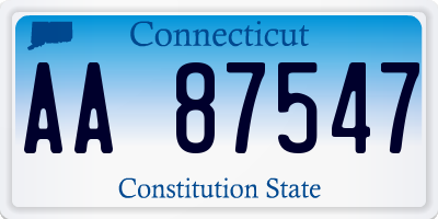 CT license plate AA87547