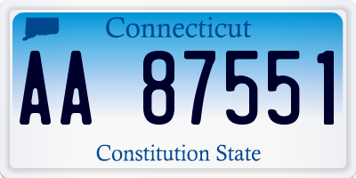 CT license plate AA87551