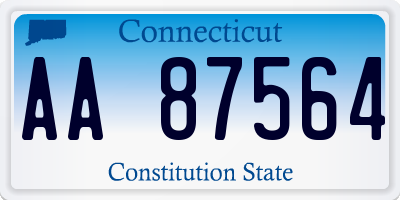 CT license plate AA87564