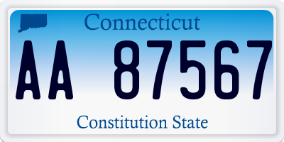 CT license plate AA87567