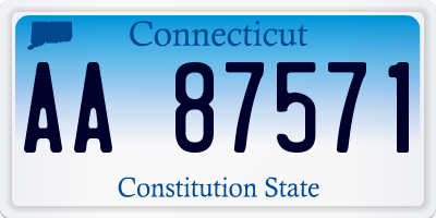 CT license plate AA87571