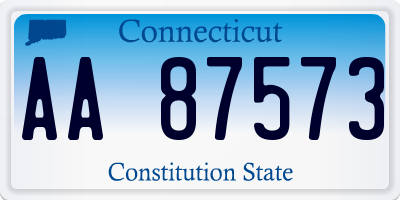 CT license plate AA87573