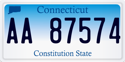 CT license plate AA87574