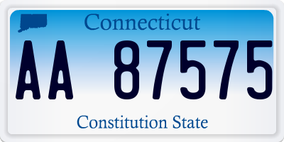CT license plate AA87575