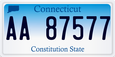 CT license plate AA87577