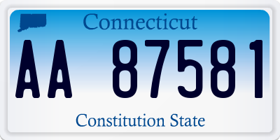 CT license plate AA87581