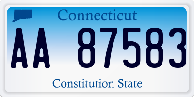 CT license plate AA87583