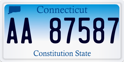 CT license plate AA87587