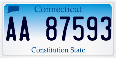 CT license plate AA87593