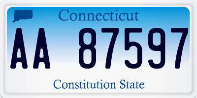 CT license plate AA87597