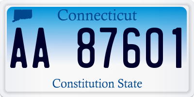 CT license plate AA87601