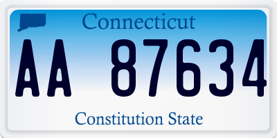 CT license plate AA87634