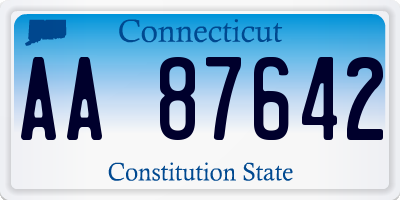 CT license plate AA87642