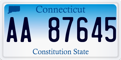 CT license plate AA87645