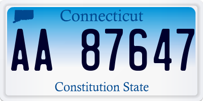 CT license plate AA87647