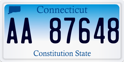 CT license plate AA87648