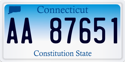 CT license plate AA87651