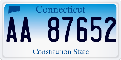CT license plate AA87652