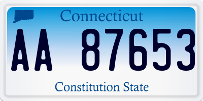 CT license plate AA87653
