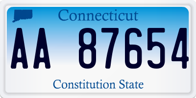 CT license plate AA87654