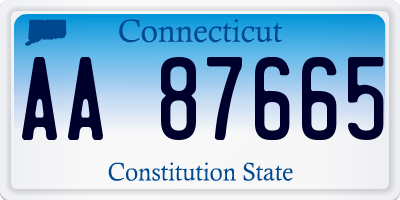 CT license plate AA87665