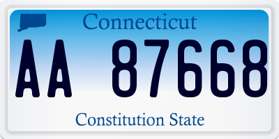 CT license plate AA87668