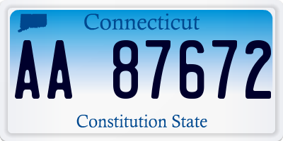 CT license plate AA87672