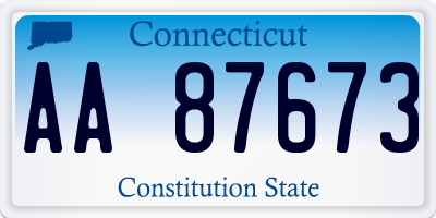 CT license plate AA87673