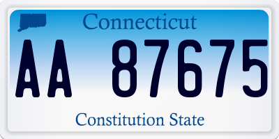 CT license plate AA87675