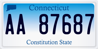 CT license plate AA87687