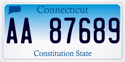 CT license plate AA87689