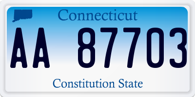 CT license plate AA87703