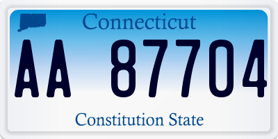 CT license plate AA87704