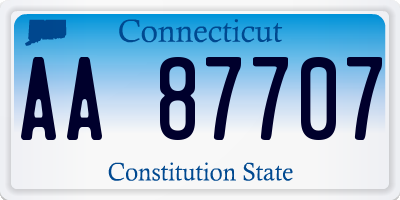 CT license plate AA87707