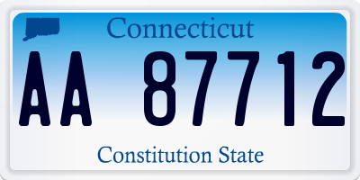 CT license plate AA87712