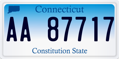 CT license plate AA87717