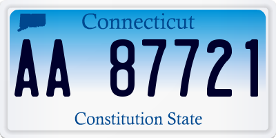 CT license plate AA87721