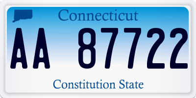 CT license plate AA87722