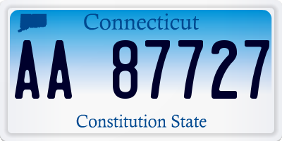 CT license plate AA87727