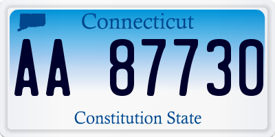 CT license plate AA87730