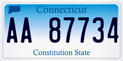 CT license plate AA87734