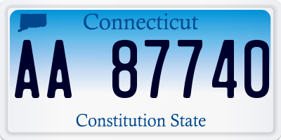 CT license plate AA87740
