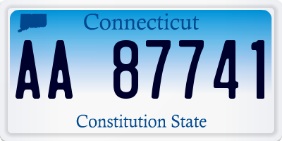 CT license plate AA87741