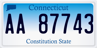 CT license plate AA87743