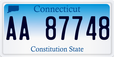 CT license plate AA87748