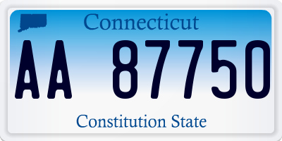CT license plate AA87750
