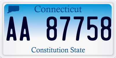 CT license plate AA87758